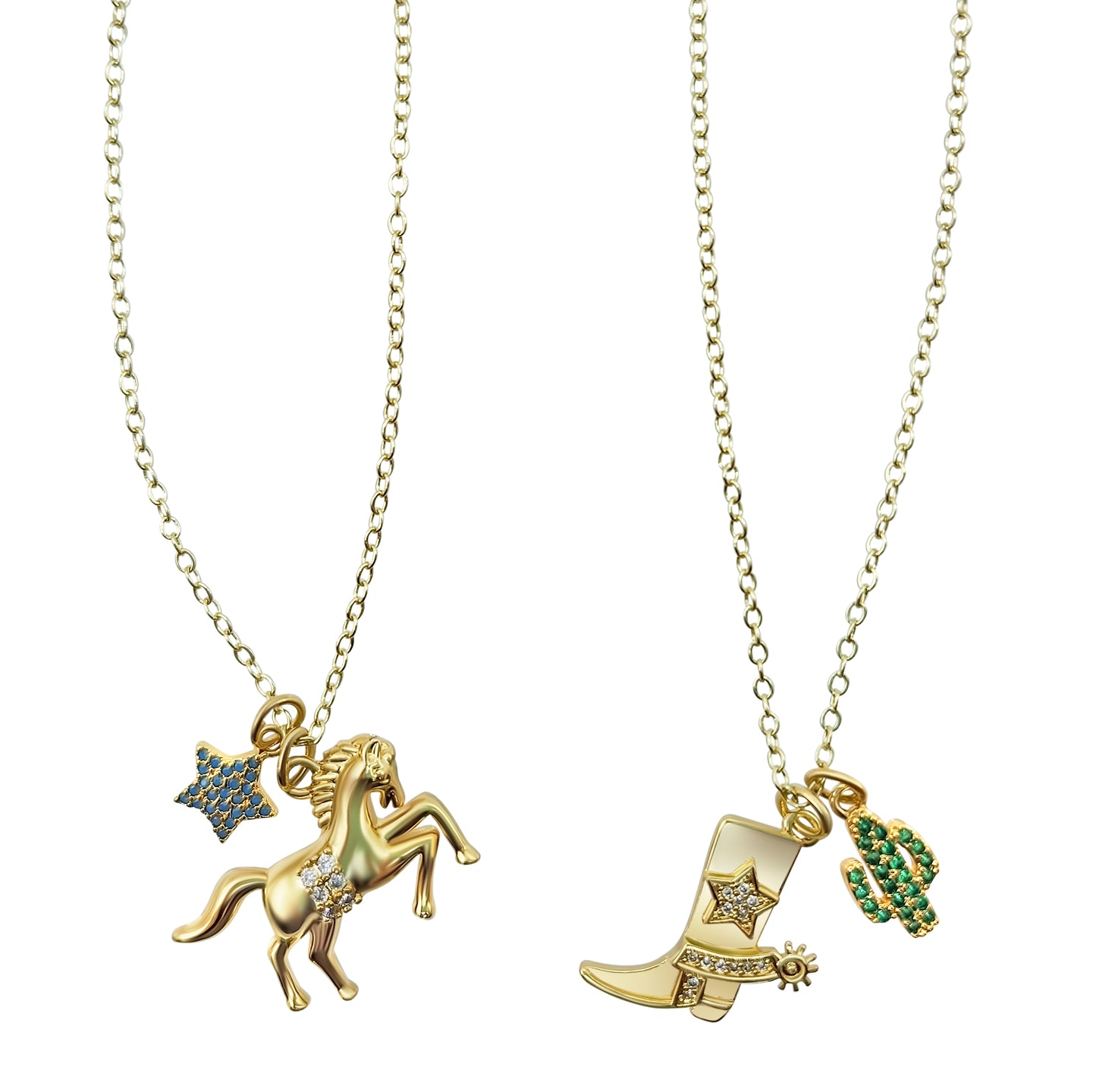 NEW!!! Cowboy Boot and Cactus Charm Necklace (NK-CHARM-BOOT)