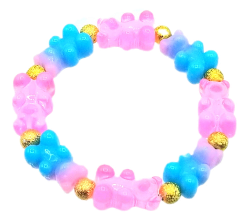 Stretch Gummy Bear Bracelet--Lemon and Lime Swirl image 2