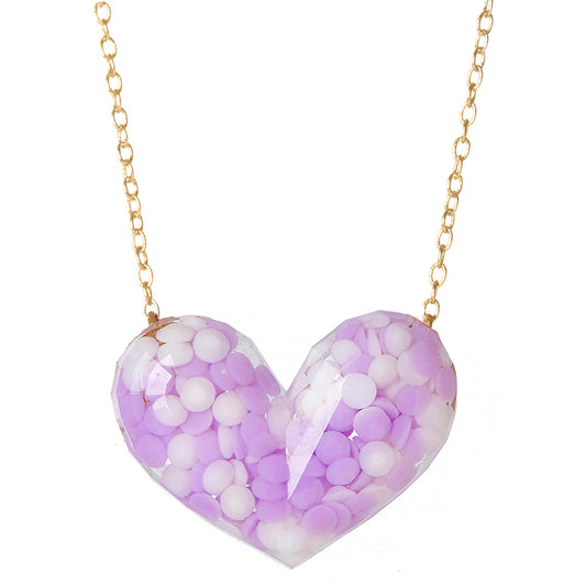 Dotty Heart Necklace - Purple image 0