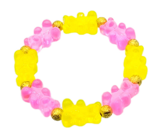 Stretch Gummy Bear Bracelet--Blue and Purple 2 Tone image 2