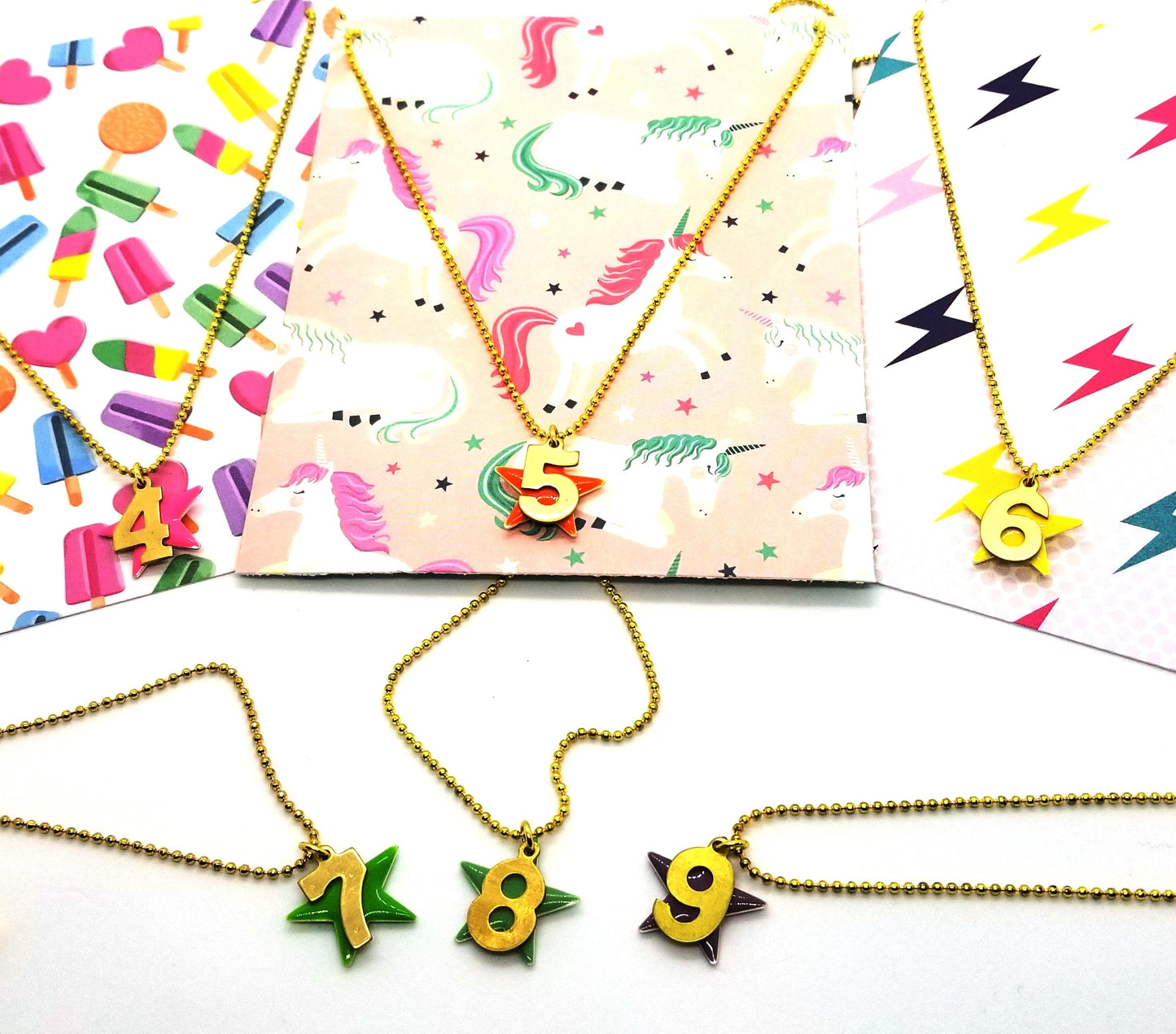 Kids Birthday Number Necklaces (NK-BDAY-ASST)