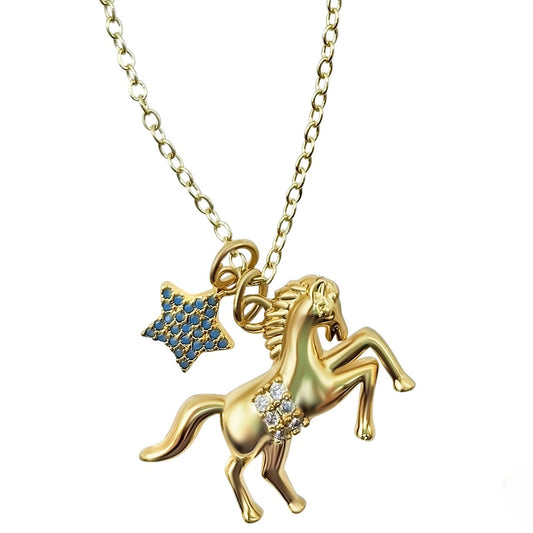 NEW!!! Horse and Star Charm Necklace (NK-CHARM-HORSE)