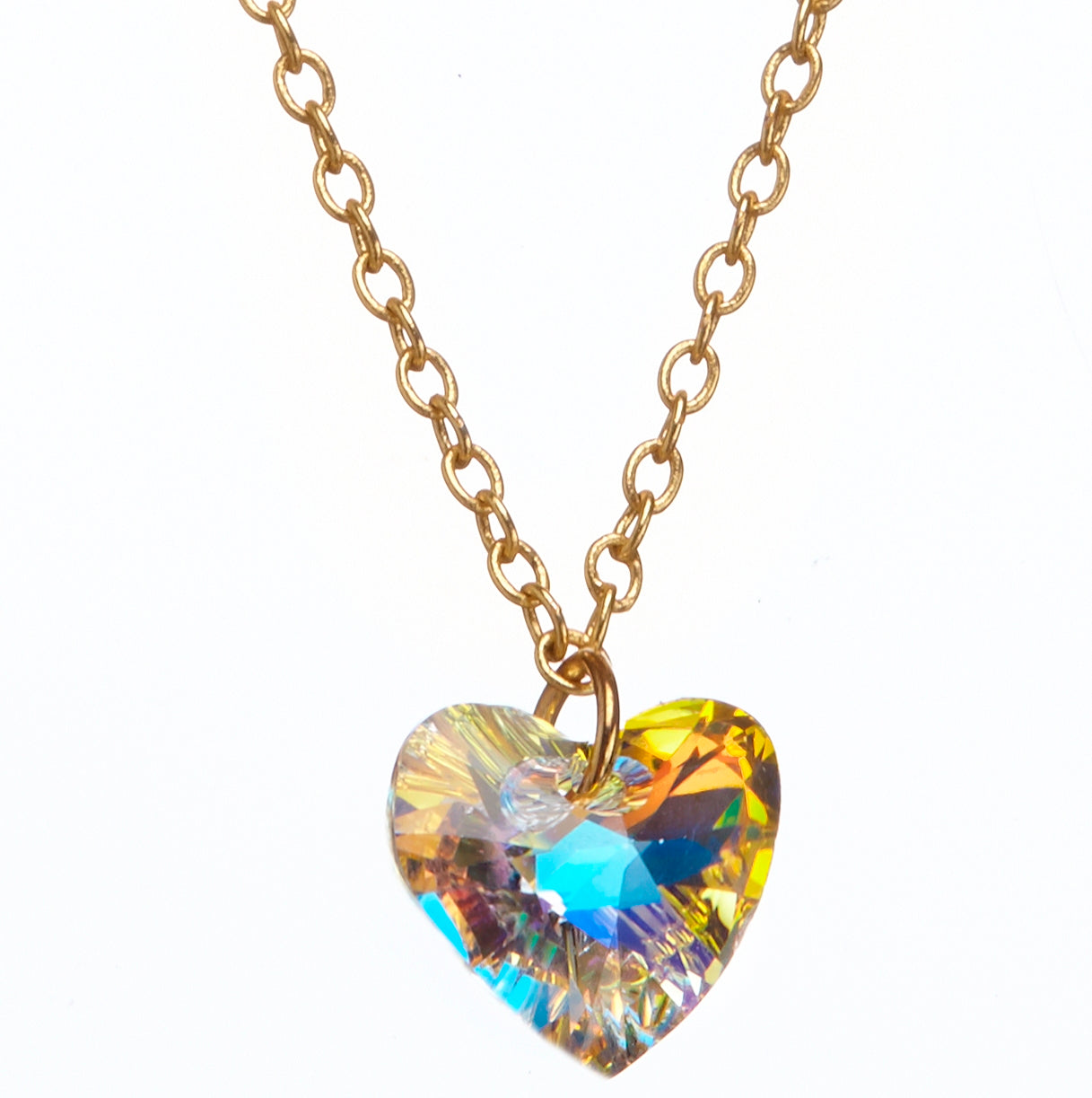 Crystal Heart Necklace (NK-SWAR-ASST) 7 colors