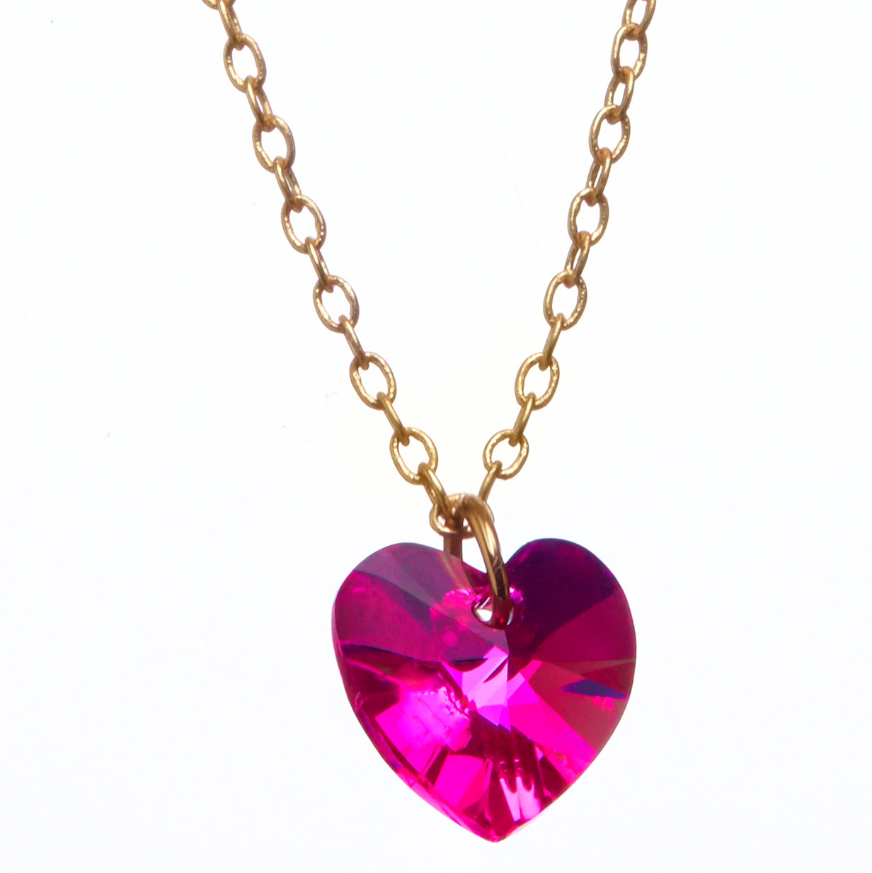 Crystal Heart Necklace (NK-SWAR-ASST) 7 colors