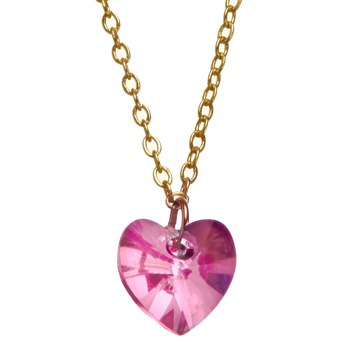 Crystal Heart Necklace (NK-SWAR-ASST) 7 colors