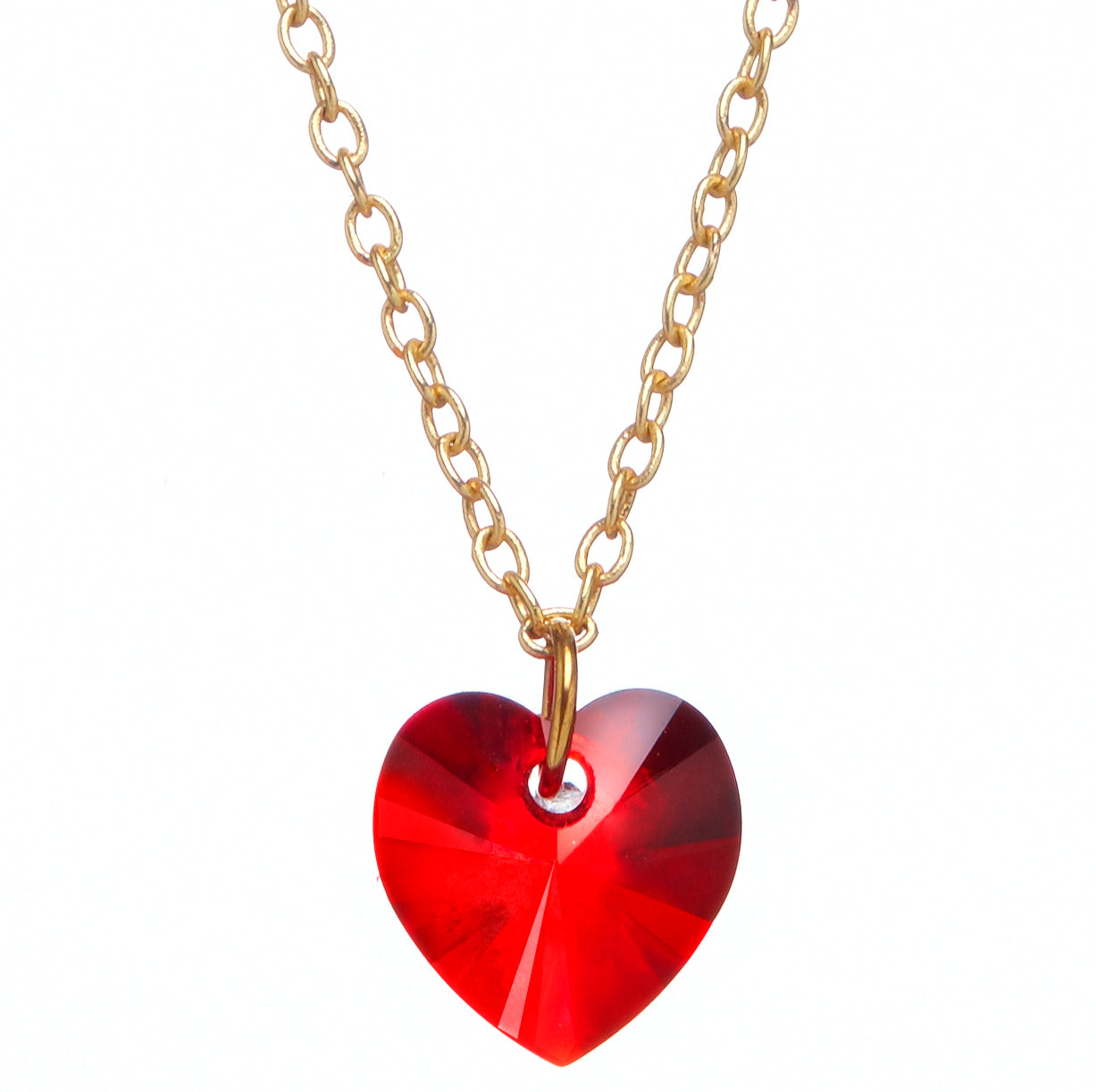 Crystal Heart Necklace (NK-SWAR-ASST) 7 colors