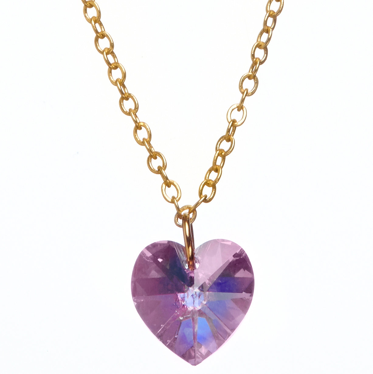 Crystal Heart Necklace (NK-SWAR-ASST) 7 colors
