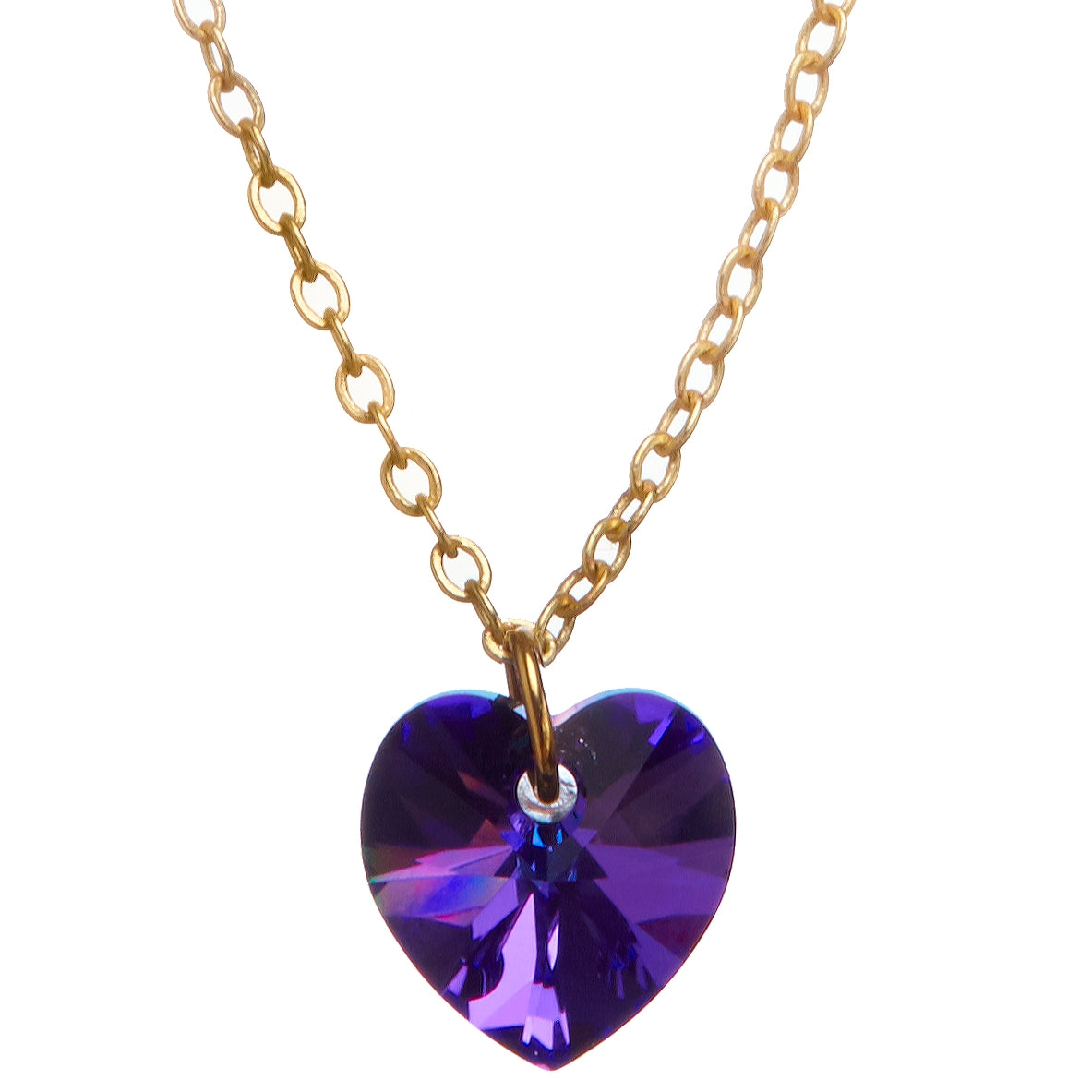 Crystal Heart Necklace (NK-SWAR-ASST) 7 colors