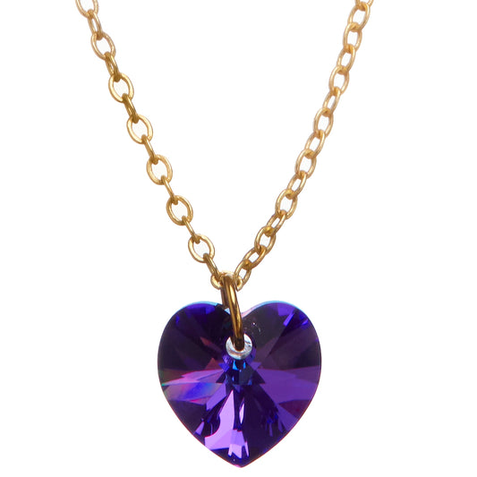 Crystal Heart Necklace (NK-SWAR-ASST) 7 colors