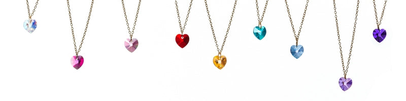 Crystal Heart Necklace (NK-SWAR-ASST) 7 colors