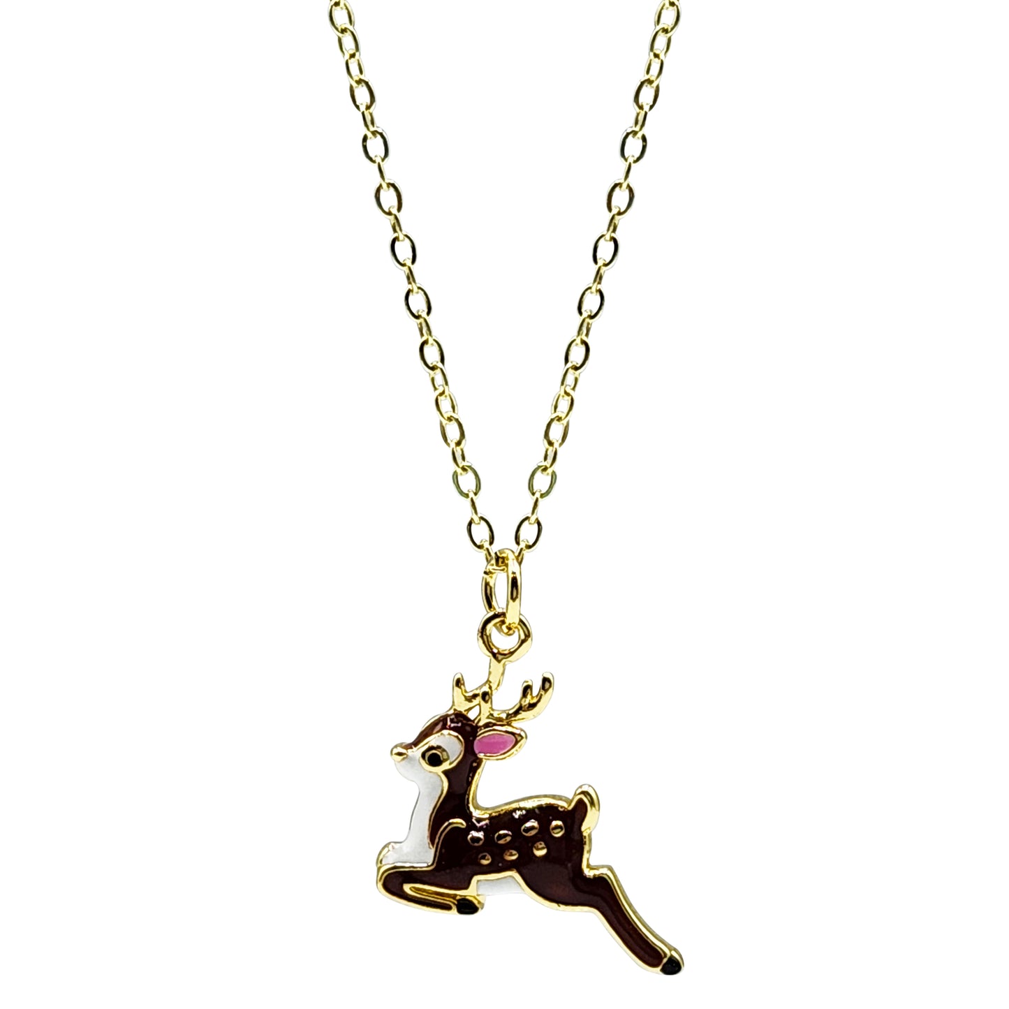 NEW FOR THE HOLIDAYS!! Enamel Reindeer Necklace (NK-XMAS-DEER)