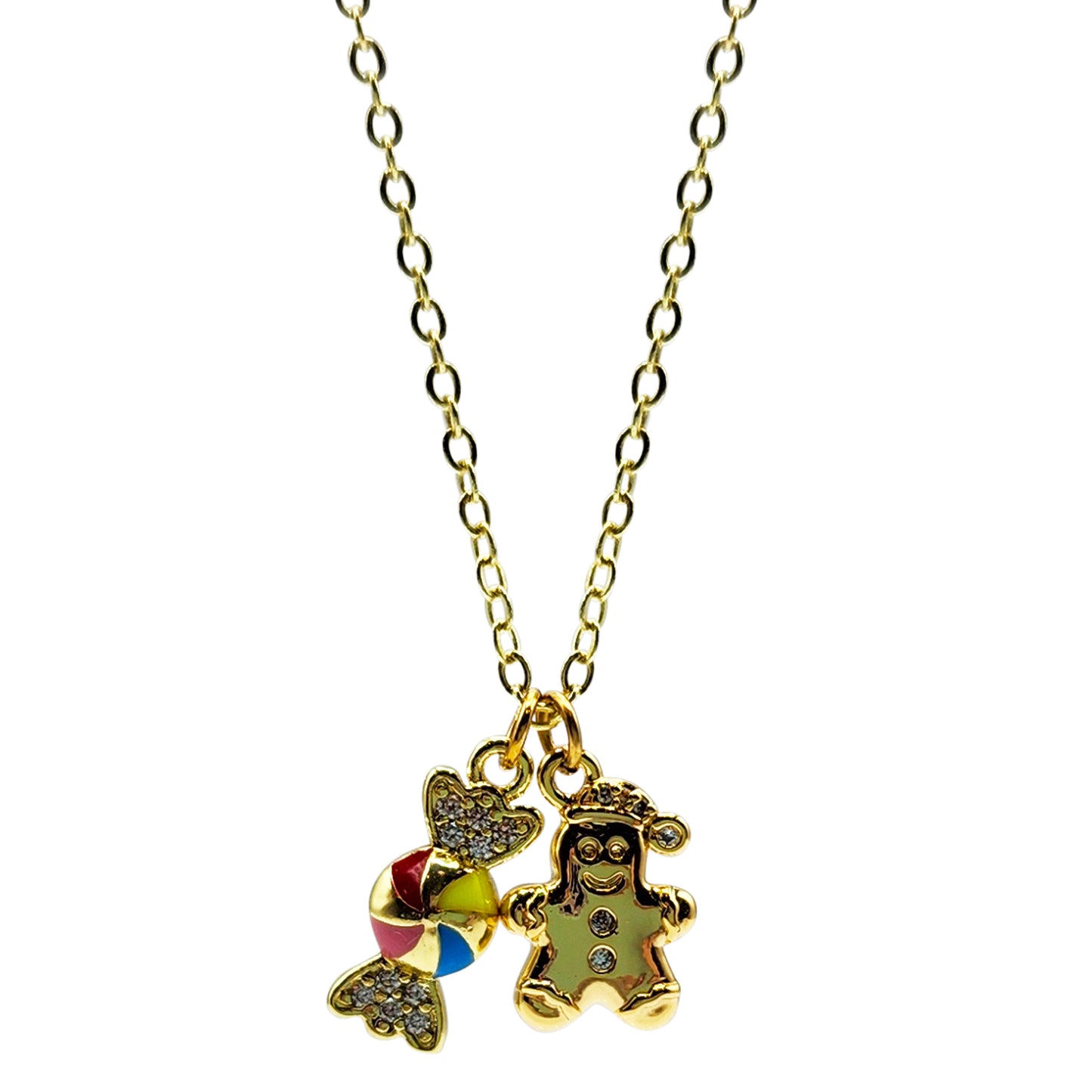 NEW FOR THE HOLIDAYS!! Gingerbread Man & Candy Necklace (NK-XMAS-GINGR)