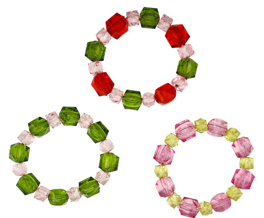 Christmas Rock Candy Bracelets - Candy Cane Colors (BR-ROCK-X2T)