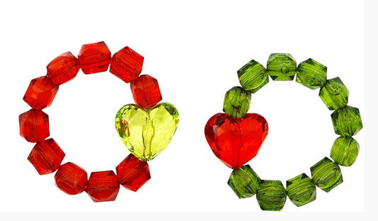 Christmas Rock Candy Bracelets - Hearts (BR-ROCK-XHRT)