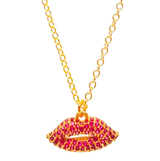 Pave Lips Necklace image 0