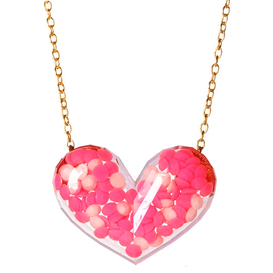 Dotty Heart Necklace - Pink image 0