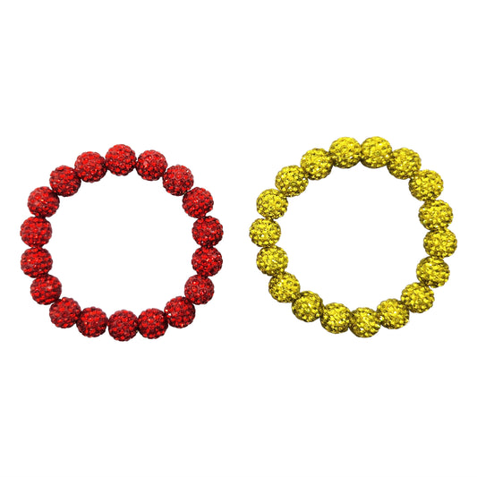 NEW FOR CHRISTMAS!!  Pave Rhinestone Bracelets - Red & Gold (BR-PAVE-XMAS-ASST)