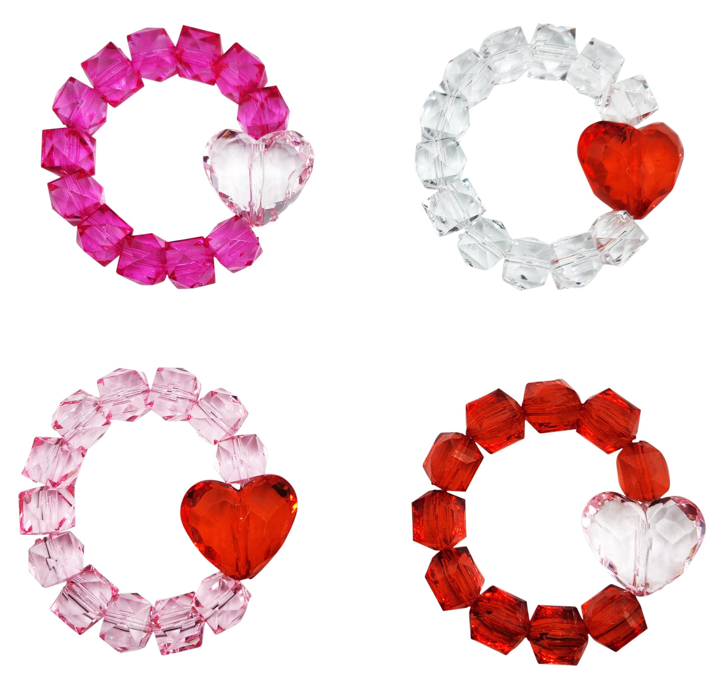 Valentine's Day Rock Candy Bracelets - Hearts (BR-ROCK-VALH)