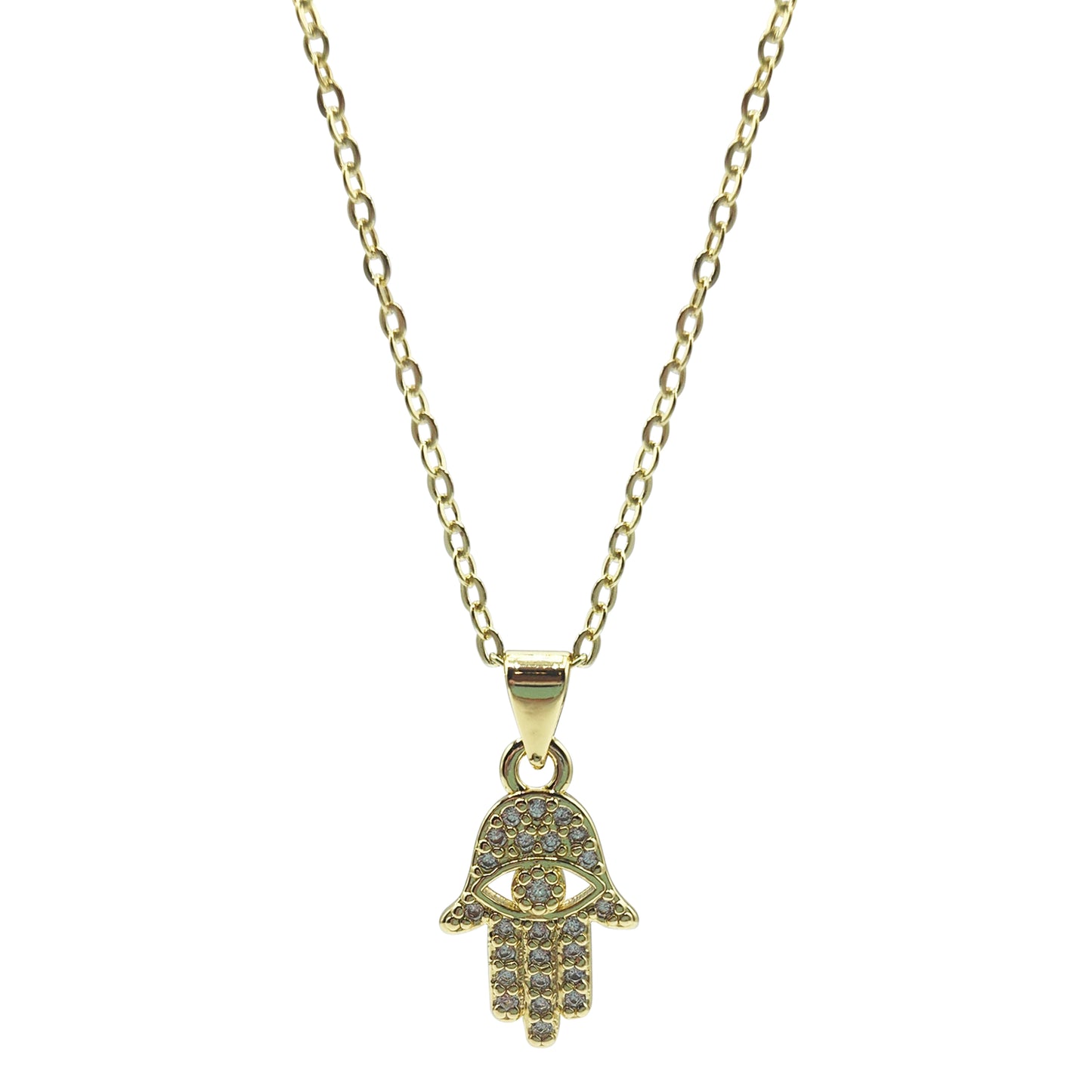NEW FOR THE HOLIDAYS!!  Hamsa Pave Rhinestone Necklace (NK-HAN-HAMSA)