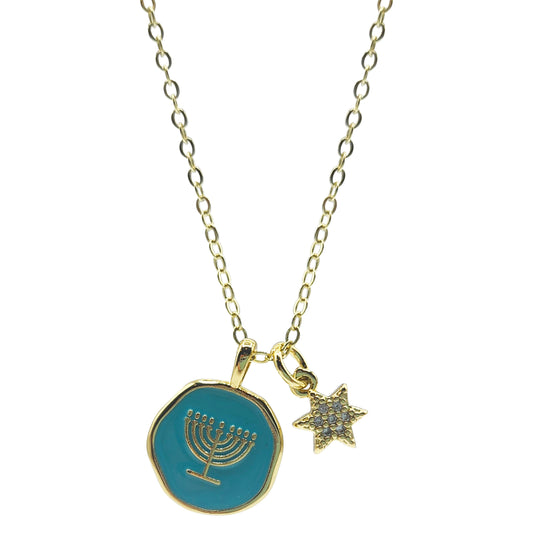 NEW FOR THE HOLIDAYS!!  Menorah and Star Necklace