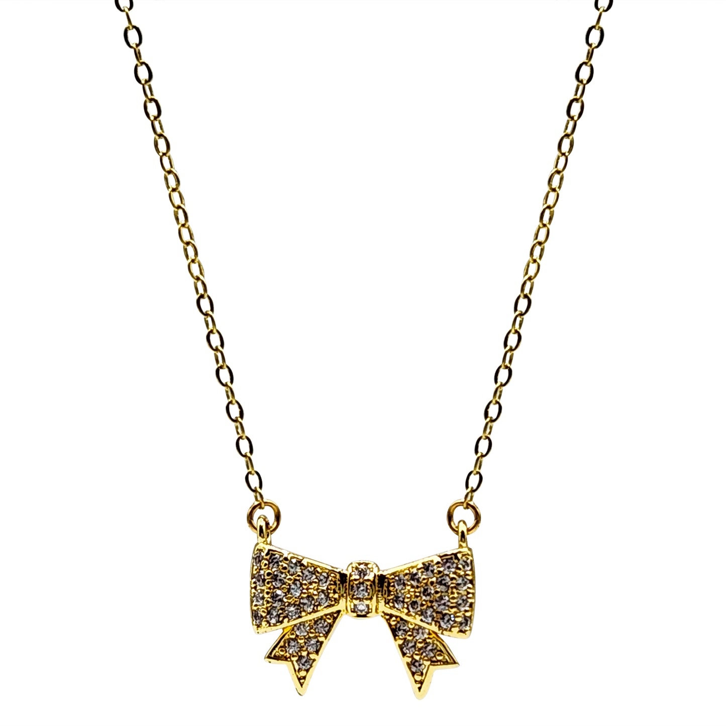 NEW!!  Small Pave Bow Necklace (NK-PAVE-BOW2)