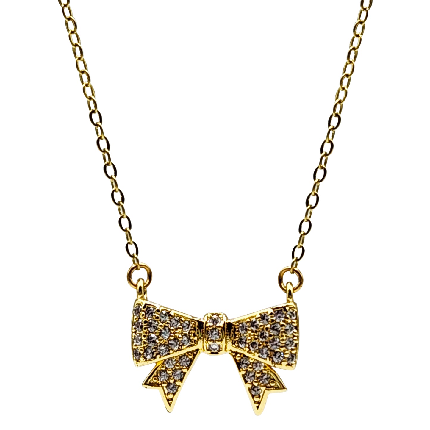 NEW!!  Small Pave Bow Necklace (NK-PAVE-BOW2)