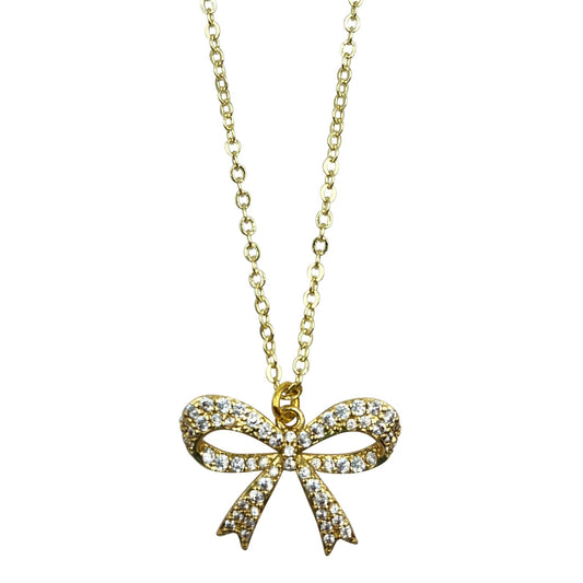 NEW!!  PAVE Bow Necklace (NK-PAVE-BOW)