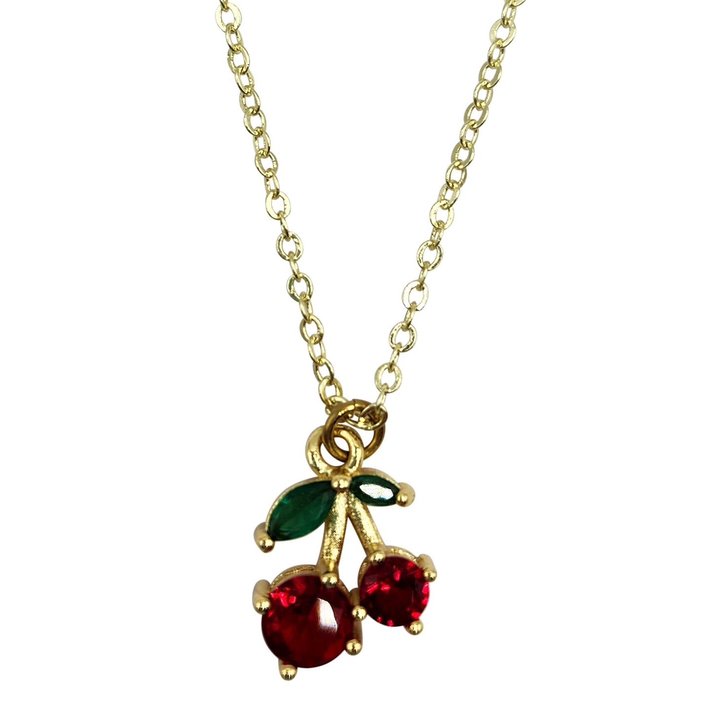 NEW!!  Rhinestone Cherry Necklace (NK-PAVE-CHRRY)